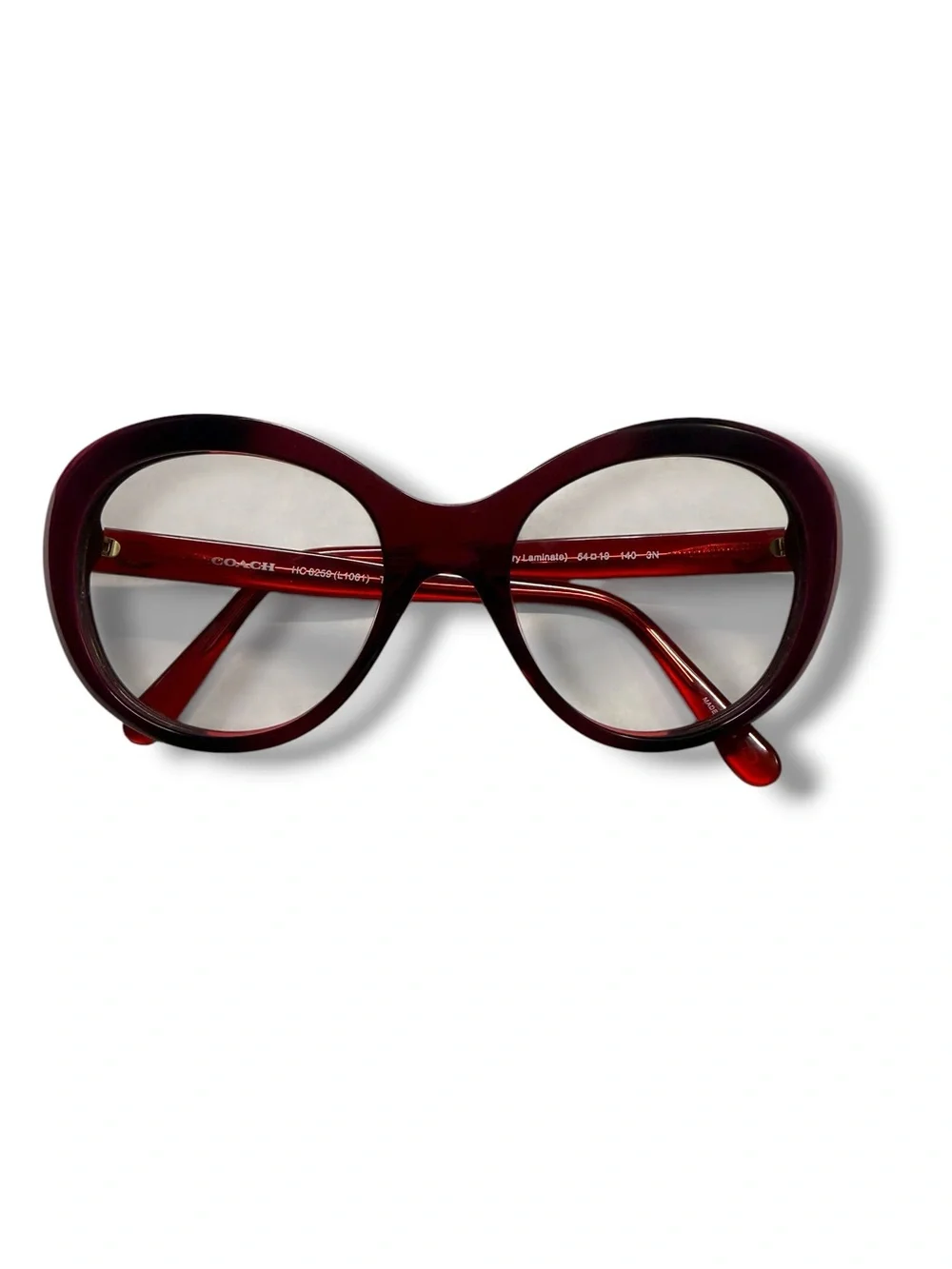 Coach Women's Oversized Burgundy Laminate Eyeglass Frames